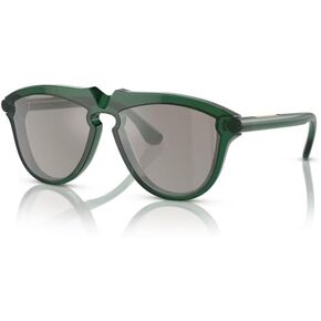 BURBERRY BE4417U 41046G 58MM Green/Light Grey Mirror Silver Pilot Sunglasses for Men + BUNDLE With Deisgner iWear Complimentary Eyewear Kit