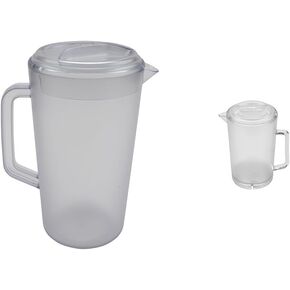 G.E.T. P-3064-1-CL 64 oz. Clear Plastic Pitcher with lid, Dishwasher Safe, Break Resistant, for Indoor and Outdoor Entertaining, (Pack of 12)