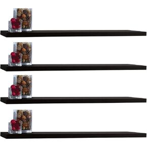 InPlace Shelving, 9604670E, Low Profile Wall Shelf with Invisible Brackets, 48 Inch Width x 7.75 Inch Depth x 1.25 Inch Height, Set of 4, White in Saudi Arabia