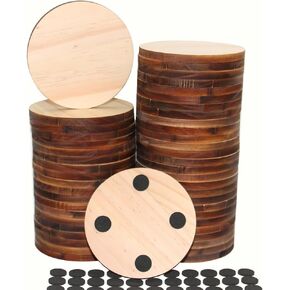48 Pack Unfinished Wood Coasters, Yousonew 4 Inch Round Blank Wooden Coasters Crafts Coasters for DIY Stained Painting Drawing Wood Engraving Wood Burning Laser Home Decoration,(48 Round)