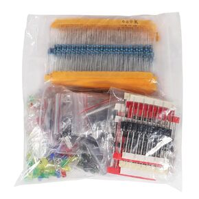 1200PCS Basic Electronics Component Assortment Kit Basic Electronics Component Kit,Ceramic Capacitor,Aluminum Electrolytic Capacitor,Transistor,LED Diode,Common Diodes,Resistors for Arduino