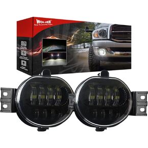 Upgraded Dual Color Super Bright LED Fog Lights for 2002-2008 Dodge Ram 1500 2003-2009 Ram 2500 3500 2004-2006 Durango Truck 2003 2004 2005 2006 2007 2008 2009 Driver and Passenger Side Driving Light