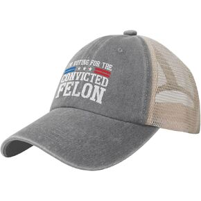 I'm Voting for The Convicted Felon Funny Pro Trump Mugshot 2024 Trucker Hats Women Men Classic Cap