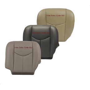 2003 2004 2005 2006 2007 Chevy Silverado Avalanche & GMC Sierra Work Truck Synthetic Leather Cover, WT in Vinyl (Medium Dark Pewter (Light Gray), Driver Bottom)