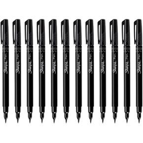 SHARPIE Brush Tip Pens, Fine, Black, Dozen (2011280)