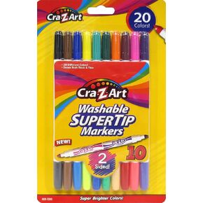 Cra-Z-Art 2-in1 Double Ended Super Tip Markers, 2 Colors in Each Marker, 10 Count