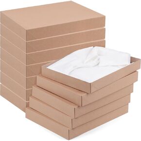 علب هدايا STARRKY مع أغطية، وصناديق قمصان للهدايا، وصندوق هدايا أبيض لعيد الأب، وأعياد الميلاد، والتخرج، والكريسماس، وحفلات الزفاف، وحفلات الزفاف (12 قطعة، 11.8 × 9.5 × 1.6 بوصة) in Kuwait