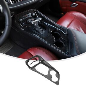 Linskip Gear Shift Panel Cover Compatible with Dodge Challenger 2015-2023, Cup Holder Cover Trim for Challenger Interior Accessories(Red)