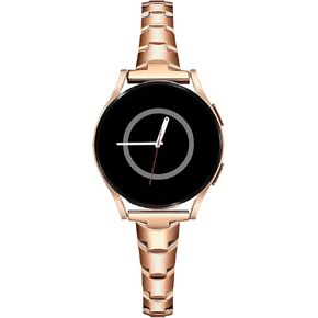 PlusRoc Stainless Steel Band Compatible with Samsung Galaxy Watch 6 5 4 40mm 44mm/Watch 6 Classic 43mm 47mm/Watch 4 Classic 42mm 46mm/Watch 5 Pro 45mm, Slim Bracelet Adjustable for Women