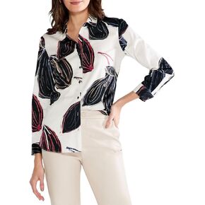 NIC+ZOE Women's Stamped Flowers Shirt