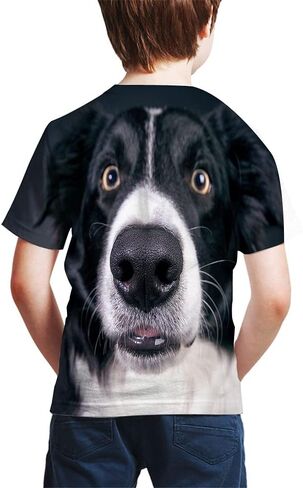 Kids Print 3D Dog Face T-Shirt Funny Graphic Pattern Tees Shirts for Youth Boys Girls 4-14 Years in Saudi Arabia