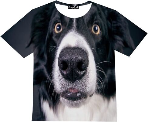 Kids Print 3D Dog Face T-Shirt Funny Graphic Pattern Tees Shirts for Youth Boys Girls 4-14 Years in Saudi Arabia