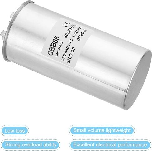 PATIKIL 15 فائق التوهج 15MDF 370/440VAC مكثف بدء تشغيل المروحة، CBB65 مكثف تشغيل دائري لمكيف الهواء مكثف مضخة حرارية باردة مستقيم in Kuwait
