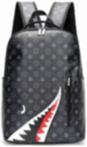 Large capacity PU leather backpack, leisure travel bag, student laptop backpack (black3), HDK-957 in Saudi Arabia