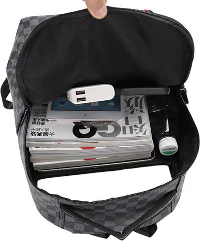 Large capacity PU leather backpack, leisure travel bag, student laptop backpack (black3), HDK-957 in Saudi Arabia