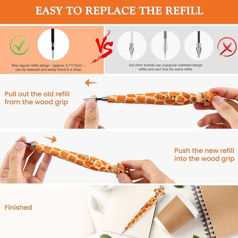 VIPbuy 2 Count 100% Handmade Wood Carved Gel Ink Pens -Novelty Refillable Writing Pens Office School Supplies Birthday Christmas Gift, Labrador Retriever Dog in Kuwait