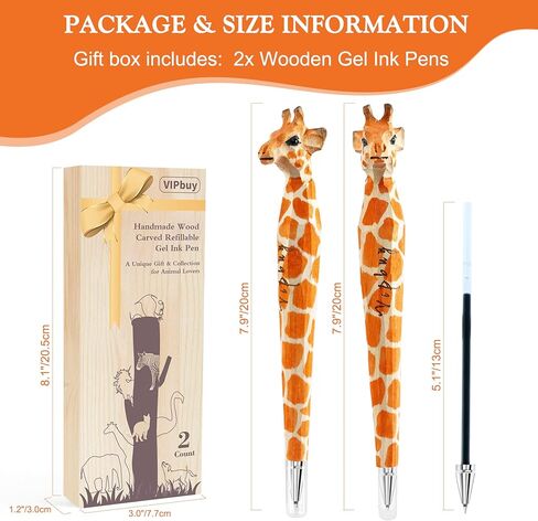 VIPbuy 2 Count 100% Handmade Wood Carved Gel Ink Pens -Novelty Refillable Writing Pens Office School Supplies Birthday Christmas Gift, Labrador Retriever Dog in Kuwait