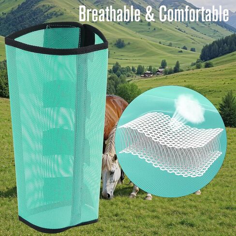 Mesh Fly Boots，Mesh Horse Fly Boots Protective Horse Leg ，Horse Leggings， Breathable Plastic Mesh (Set of 4) (Green) in Saudi Arabia