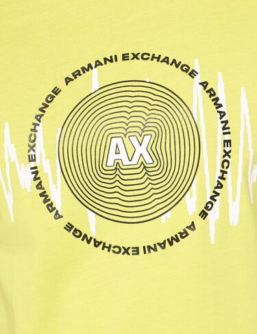 A｜X ARMANI EXCHANGE Men's Regular Fit Cotton Sound Wave Printed Logo Tee in Saudi Arabia