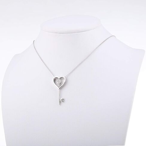 KRUCKEL قلادة على شكل قلب مرصعة بكريستال سواروفسكي | قلادة مطلية بالذهب الأبيض | مجوهرات مضادة للحساسية للنساء | عيد ميلاد، ذكرى سنوية in Kuwait