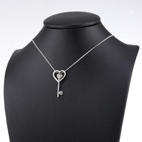 KRUCKEL قلادة على شكل قلب مرصعة بكريستال سواروفسكي | قلادة مطلية بالذهب الأبيض | مجوهرات مضادة للحساسية للنساء | عيد ميلاد، ذكرى سنوية in Kuwait