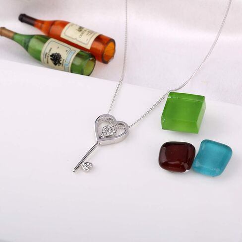 KRUCKEL قلادة على شكل قلب مرصعة بكريستال سواروفسكي | قلادة مطلية بالذهب الأبيض | مجوهرات مضادة للحساسية للنساء | عيد ميلاد، ذكرى سنوية in Kuwait