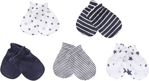 MAMIMAKA Baby Boy Girls Clothes 2-Way Zip Footed Long Sleeve 100% Cotton,Newborn Caps and Scratch Mittens Set 0-6 Months in Saudi Arabia
