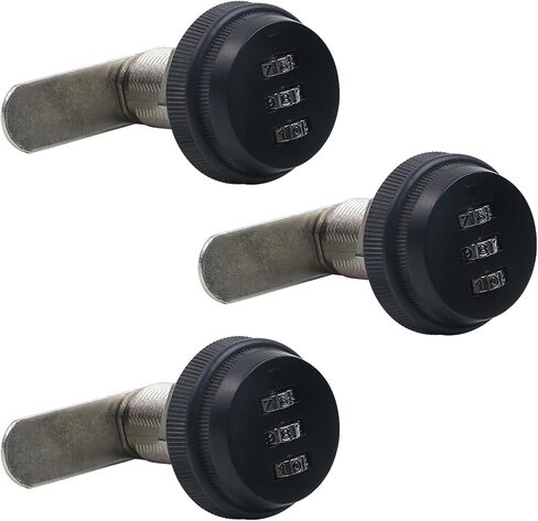 Oedema 3 PACK Combination Cam Lock 1-1/8" Combination Cabinet Lock Black Cabinet Locks with Combination for 0.59"-0.9" Panel Thickness Cabinet Deposit Box Mailbox, Home & Office in Saudi Arabia