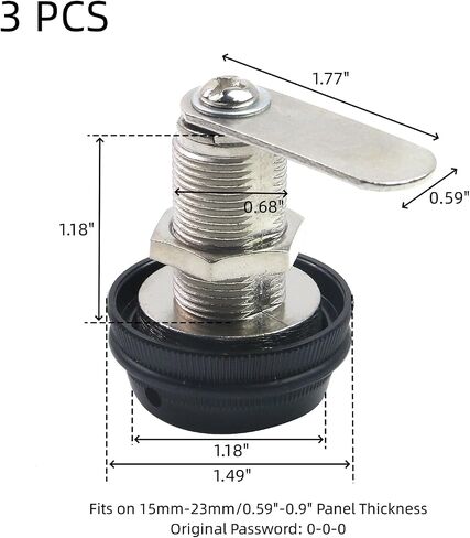 Oedema 3 PACK Combination Cam Lock 1-1/8" Combination Cabinet Lock Black Cabinet Locks with Combination for 0.59"-0.9" Panel Thickness Cabinet Deposit Box Mailbox, Home & Office in Saudi Arabia