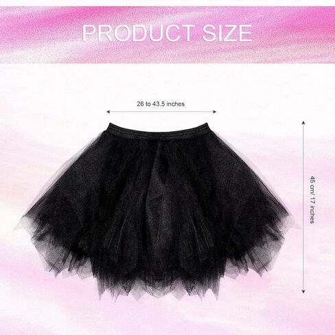 2 Pieces Halloween Tutu Skirt Vintage Short Tulle Tutu Skirt Layered Tulle Petticoat Ballet Bubble Skirt Mesh Layered Dress Dance Skirts for Women Girls 1950s Cosplay Party Costume White and Black in Saudi Arabia