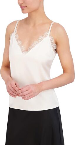 BCBGMAXAZRIA Women's V Neck Sleeveless Pullover Satin Cami Top in Saudi Arabia