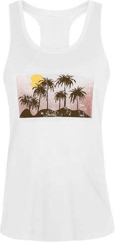 Tank Tops for Women Racerback Summer Sleeveless Casual Graphic Basic Top Shirts in Kuwait