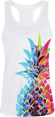 Tank Tops for Women Racerback Summer Sleeveless Casual Graphic Basic Top Shirts in Kuwait
