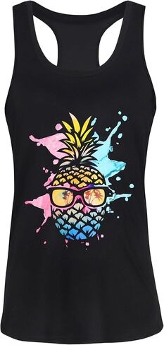 Tank Tops for Women Racerback Summer Sleeveless Casual Graphic Basic Top Shirts in Kuwait