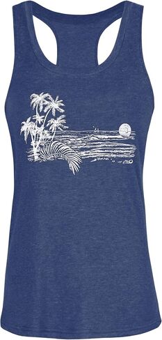 Tank Tops for Women Racerback Summer Sleeveless Casual Graphic Basic Top Shirts in Kuwait