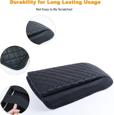 Center Console Cover Armrest Box Leather Cover Car Armrest Storage Box Mat Cover Center Console Pad for Bronco Sports 2021 2022+ Interior Accessories (Black) in Saudi Arabia