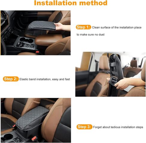 Center Console Cover Armrest Box Leather Cover Car Armrest Storage Box Mat Cover Center Console Pad for Bronco Sports 2021 2022+ Interior Accessories (Black) in Saudi Arabia