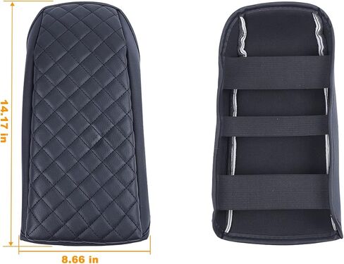 Center Console Cover Armrest Box Leather Cover Car Armrest Storage Box Mat Cover Center Console Pad for Bronco Sports 2021 2022+ Interior Accessories (Black) in Saudi Arabia