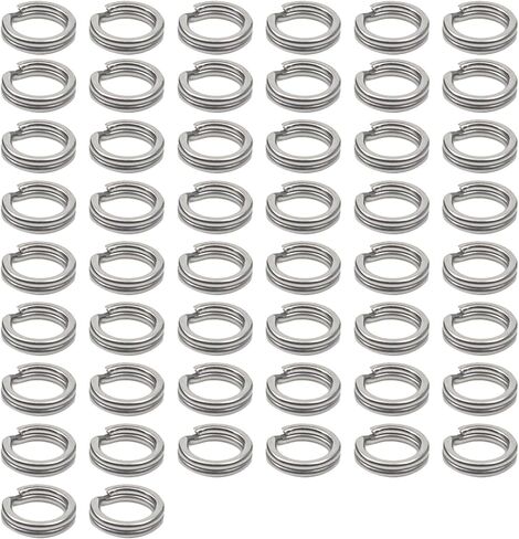 50Pcs Fishing Split Rings Stainless Steel Fishing Tackle Rings Chain Fishing Lures Connector Double Circles Split Rings Fishing Split Rings,Terminal Tackle and Accessories，Swivels and Snaps,Split Ring in Saudi Arabia