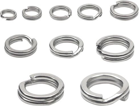 50Pcs Fishing Split Rings Stainless Steel Fishing Tackle Rings Chain Fishing Lures Connector Double Circles Split Rings Fishing Split Rings,Terminal Tackle and Accessories，Swivels and Snaps,Split Ring in Saudi Arabia