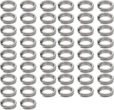50Pcs Fishing Split Rings Stainless Steel Fishing Tackle Rings Chain Fishing Lures Connector Double Circles Split Rings Fishing Split Rings,Terminal Tackle and Accessories，Swivels and Snaps,Split Ring in Saudi Arabia