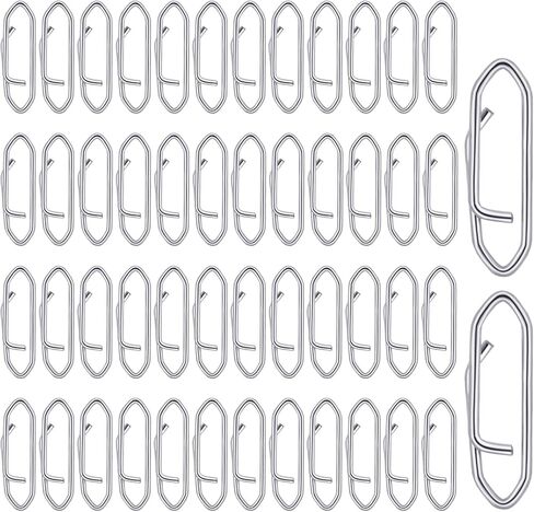 50 PCS High Strength Fishing Snap Stainless Connector Snaps Swivels Fishing Clips Power Fishing Clips Saltwater Lure Swivels Tackle Snap Fishing Clip for Fishing in Saudi Arabia