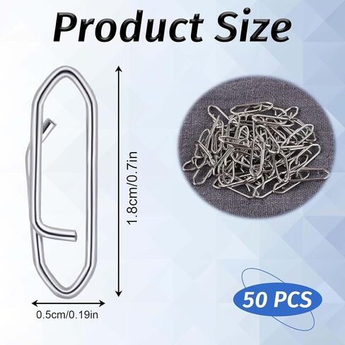 50 PCS High Strength Fishing Snap Stainless Connector Snaps Swivels Fishing Clips Power Fishing Clips Saltwater Lure Swivels Tackle Snap Fishing Clip for Fishing in Saudi Arabia