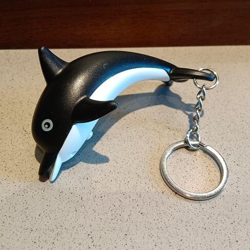 dolphin Keychain 3D Key Ring LED Light Key chain Cute dolphin Children Resounding Gift in Saudi Arabia