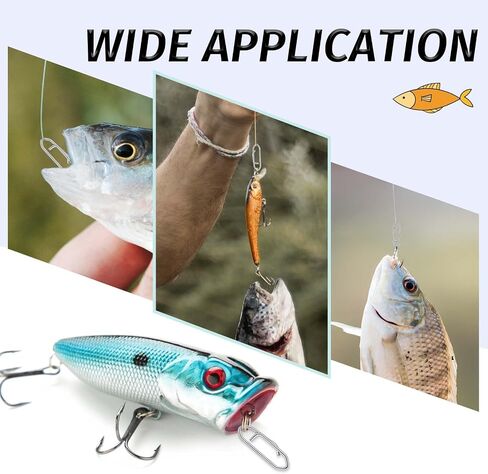 50 PCS High Strength Fishing Snap Stainless Connector Snaps Swivels Fishing Clips Power Fishing Clips Saltwater Lure Swivels Tackle Snap Fishing Clip for Fishing in Saudi Arabia
