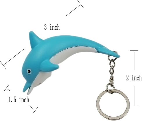 dolphin Keychain 3D Key Ring LED Light Key chain Cute dolphin Children Resounding Gift in Saudi Arabia