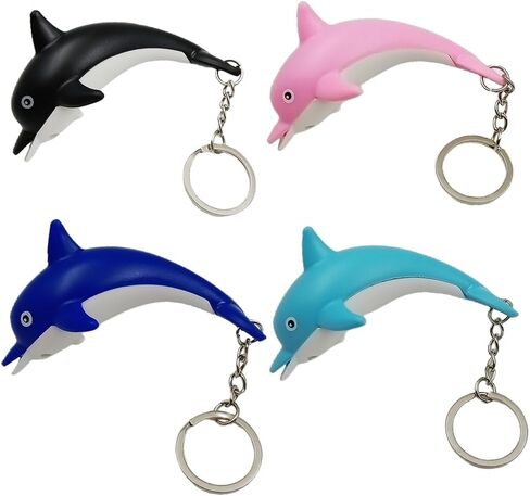 dolphin Keychain 3D Key Ring LED Light Key chain Cute dolphin Children Resounding Gift in Saudi Arabia