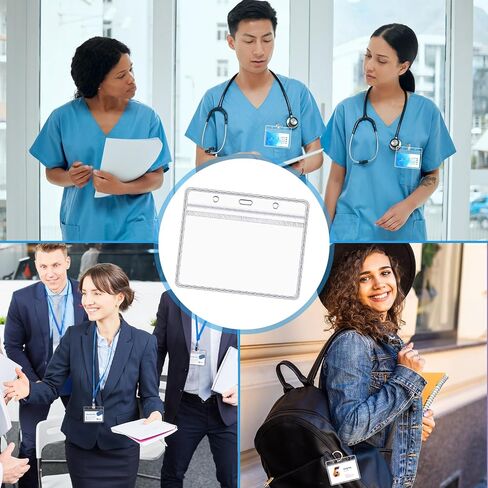 Tinlade 4.53 x 3.94 Inches Bulk Extra Thick Horizontal ID Card Name Tag Badge Holder with Waterproof Type Resealable Zip(1000 Pcs) in Saudi Arabia