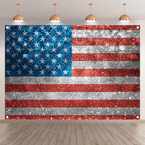 ZTHMOE 7x5ft 4th of July Independence Day Photography Backdrop American USA Flag (Not Glitter) Background Patriotic Veterans Party Decoration Banner Photo Booth in Saudi Arabia