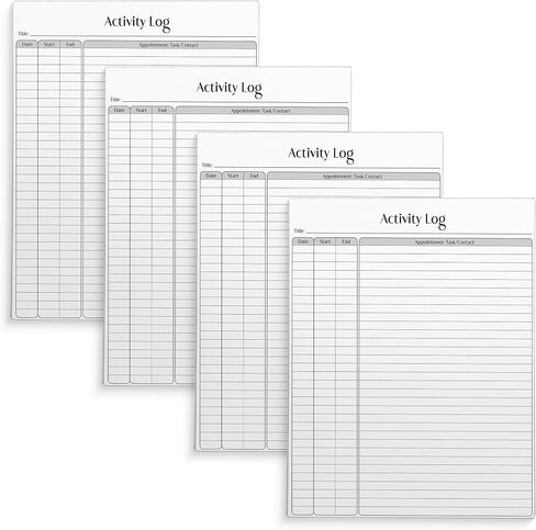 Better Office Products Activity Log Notepad, 8.5" x 11", Planning Note Pad, 50 Sheets, Daily Time Tracking Productivity Checklist Organizer,(4 Pack) in Saudi Arabia